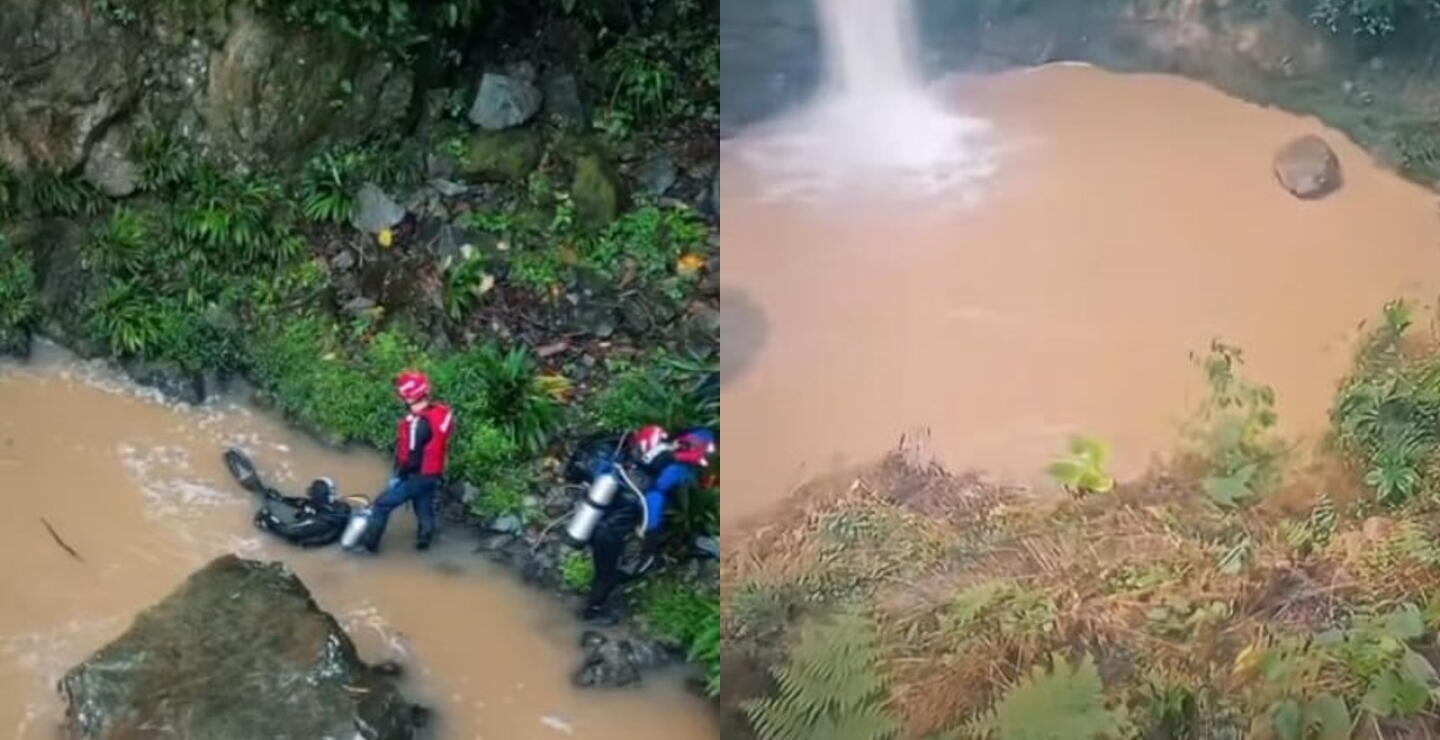 Cuerpo de Bomberos de Floridablanca, cascada Las Brisas sector Misigüay en Rionegro, Santander.jpg