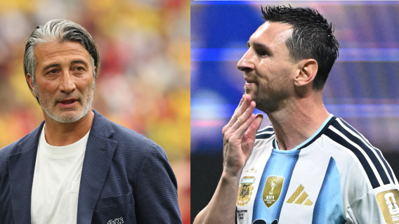 Murat Yakin entrenador de la Selección de Suiza; Lionel Messi, capitán de Argentina.