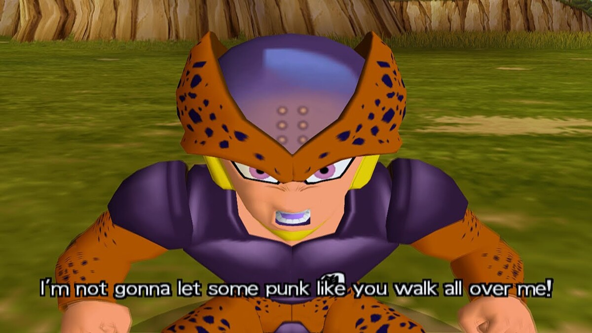 Cellin, la unión entre Krilin y Cell en el videojuego de Dragon Ball Z: Budokai (2002)