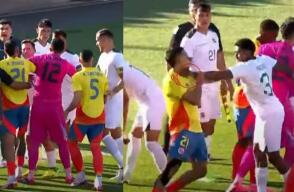 Fuerte pelea entre jugadores de Colombia y Bolivia