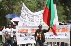 Cientos de indígenas protestas contra la presencia de disidencias: "Es doloroso estar así"