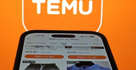 En esta ilustración fotográfica, el logotipo de Temu se muestra en una computadora portátil el 26 de febrero de 2024 en San Anselmo, California. 