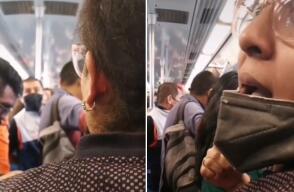 mujer que insulta en metro de Lima mujer que insulta en metro de Lima