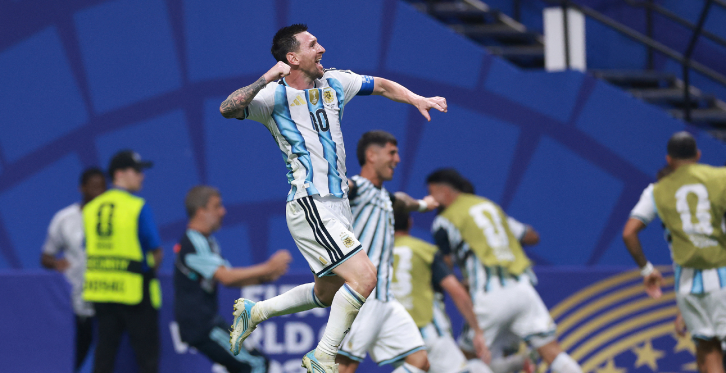 Lionel Messi; celebración con la Selección Argentina