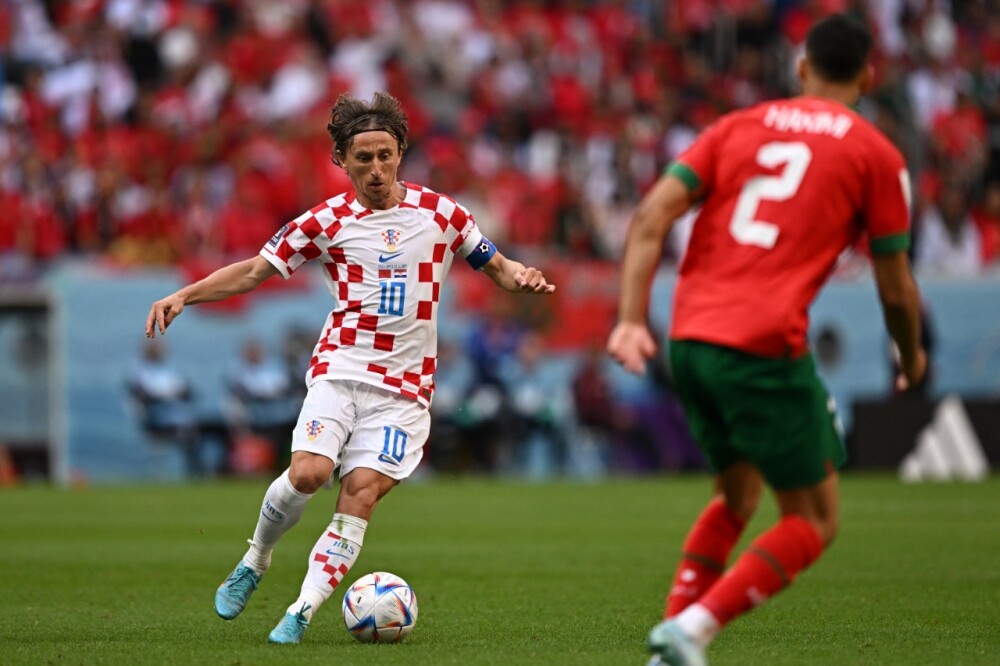 Luka Modric en el partido Croacia vs. Marruecos