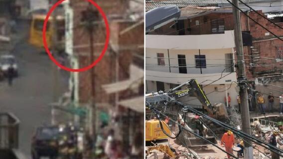 338041_BLU Radio. El antes y el después de propiedad que colapsó en el barrio Santander / Foto: Google Maps - BLU Radio