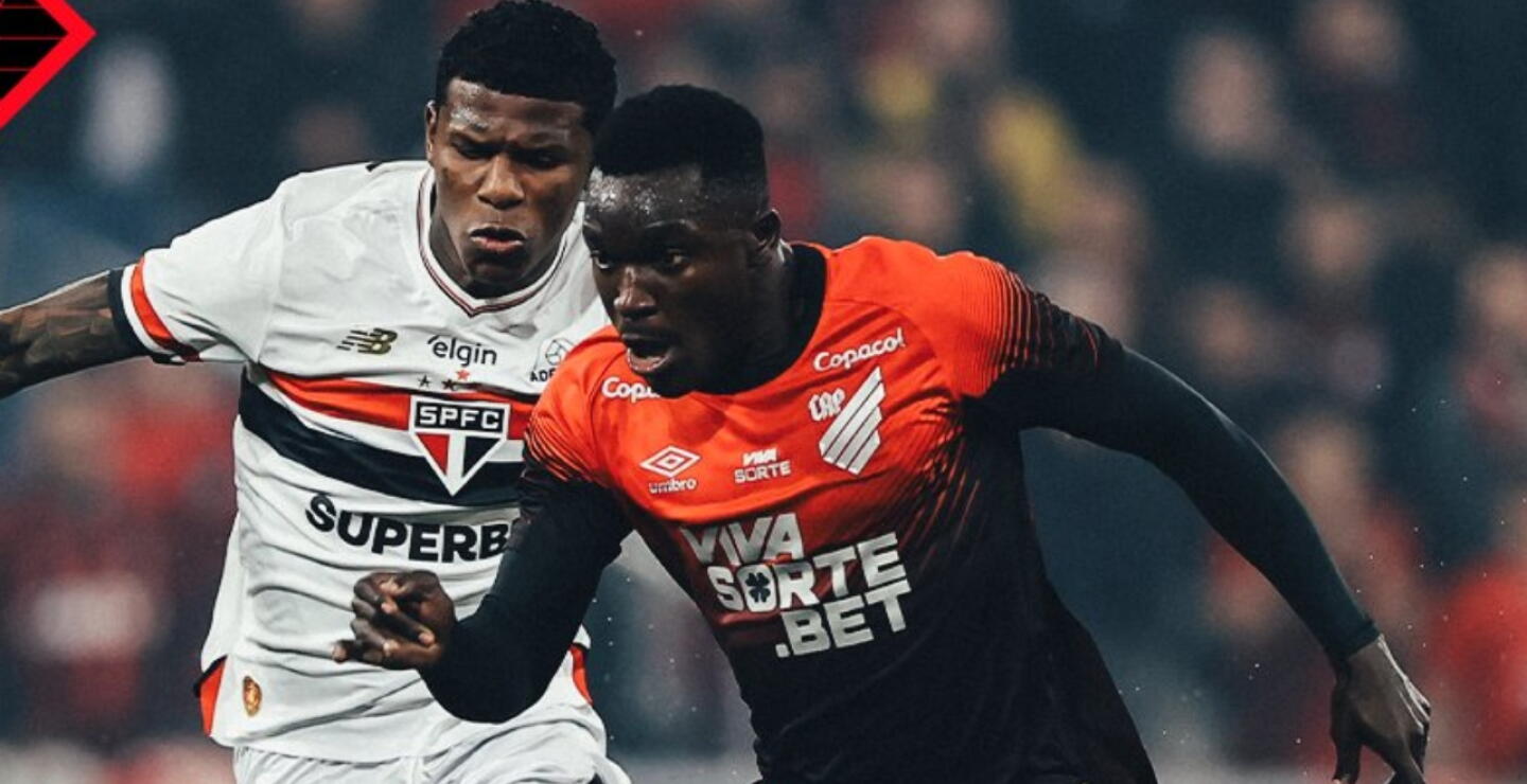 Kevin Viveros, delantero colombiano de Athletico Paranaense, ascendió al Brasileirao