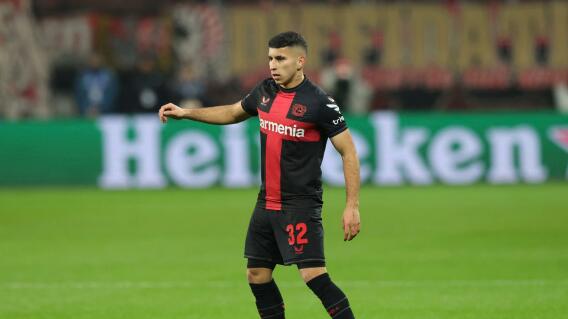 Gustavo Puerta jugando con el Bayer Leverkusen Gustavo Puerta jugando con el Bayer Leverkusen
