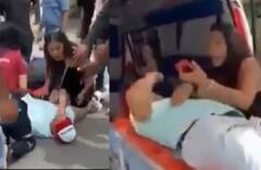 Mujer le pide a su pareja la clave del celular pese a sufrir un accidente de tránsito