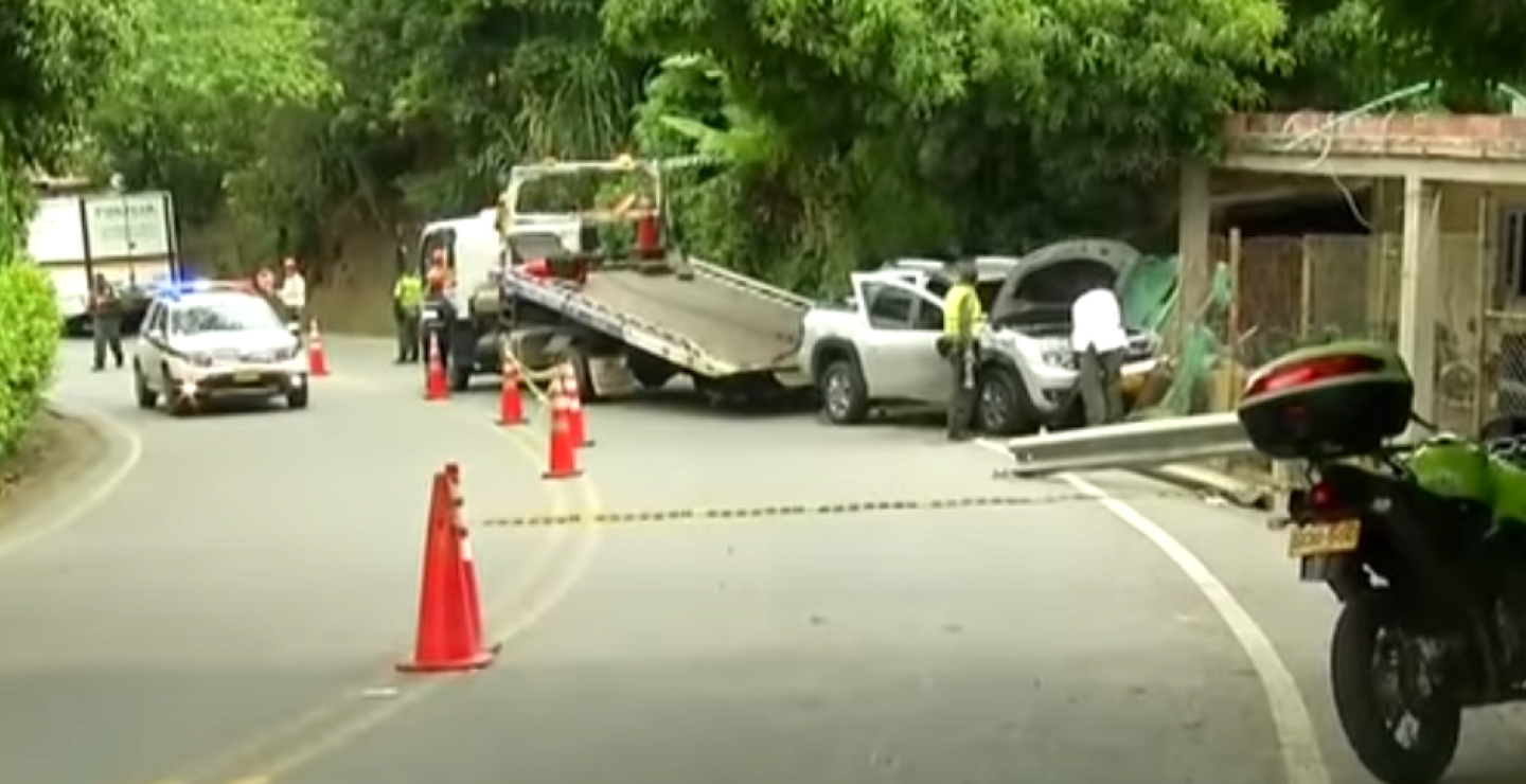 330993_BLU Radio. Lugar de fatal accidente en Titiribí en el que murieron 4 personas / Foto: Captura de video