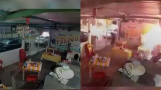 Rayo impactó restaurante: aterrador momento quedó captado en video Rayo impactó restaurante: aterrador momento quedó captado en video