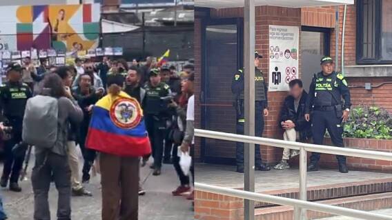 Agresión de un manifestante contra manifestantes y fotógrafo. Agresión de un manifestante contra manifestantes y fotógrafo.