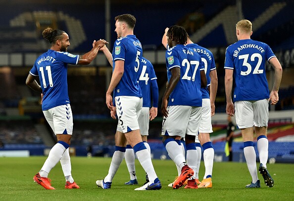 Everton celebra gol en el duelo de este miércoles.