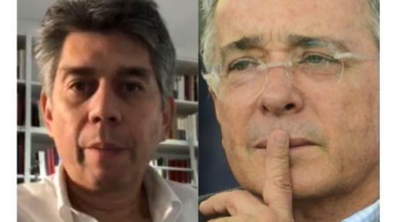 304600_BLU Radio. Daniel Coronell - Álvaro Uribe / Fotos: Captura video Facebook Daniel Coronell - AFP