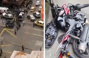 Dos bandidos se accidentaron tratando de huir tras robarle 30 millones a una mujer