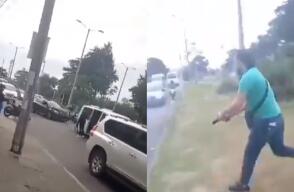 En accidente de tránsito en Bogotá hombre sacó un arma y generó pánico
