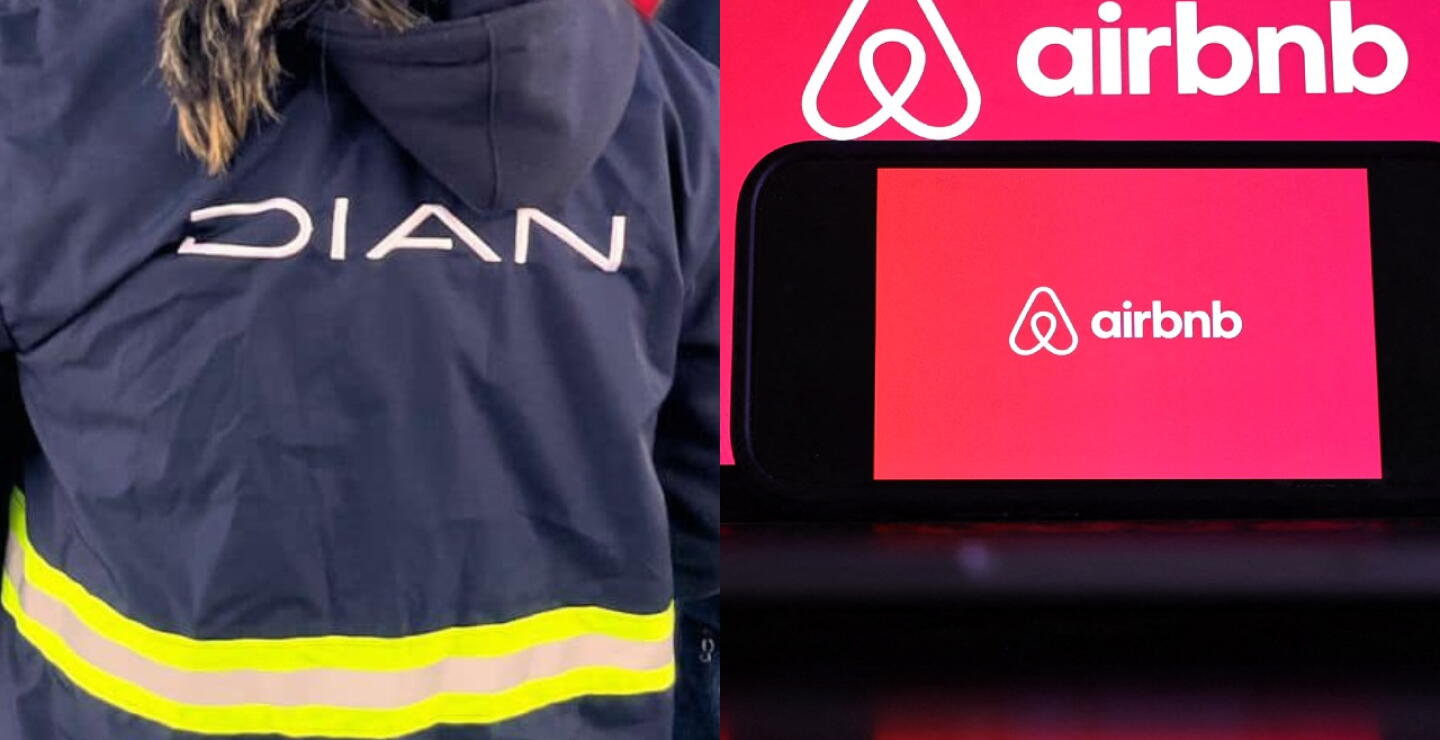 Funcionaria de la Dian con una imagen de Airbnb. 