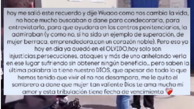 Mensaje de Karol Samantha en redes afirmando que la tribulación de Epa Colombia tiene fecha de vencimiento