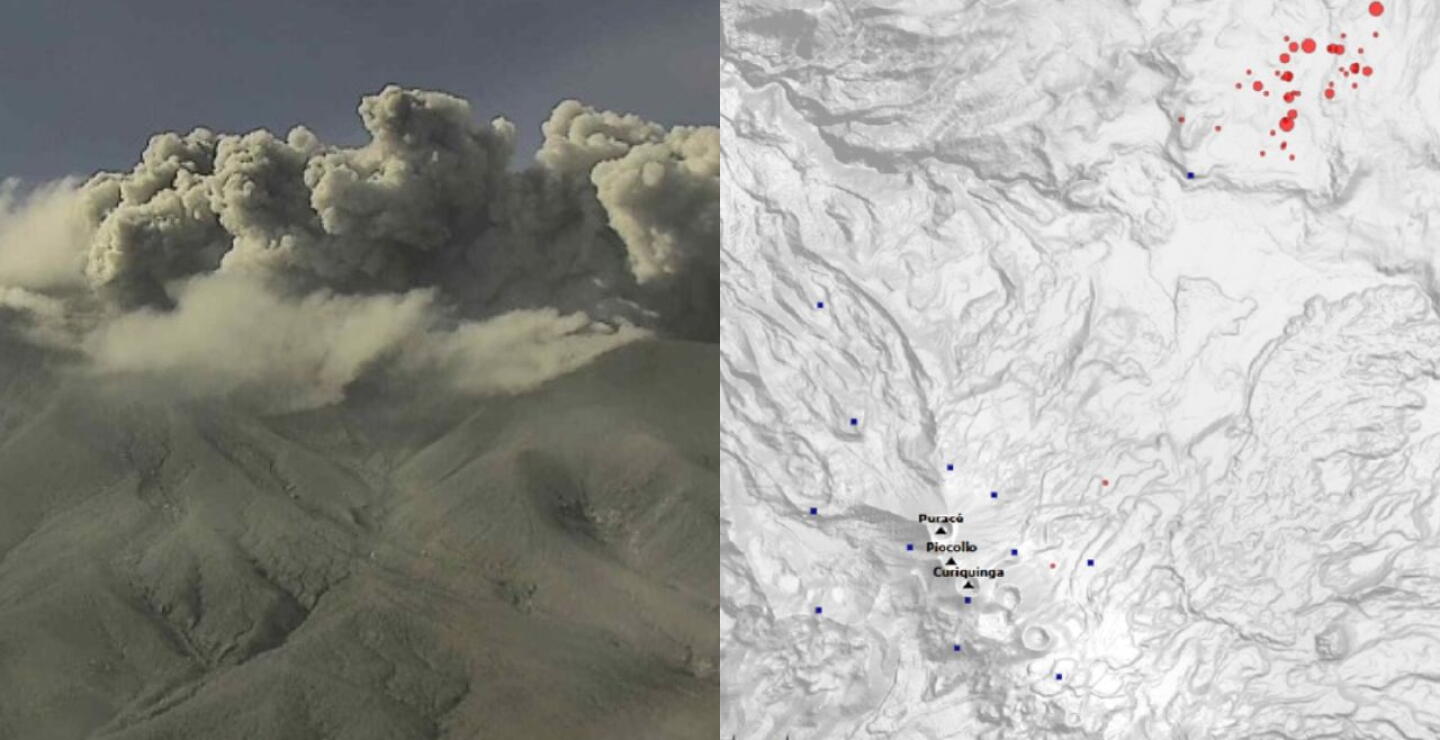 En las últimas 24 horas se han registrado 100 sismos relacionados con la actividad del volcán Puracé