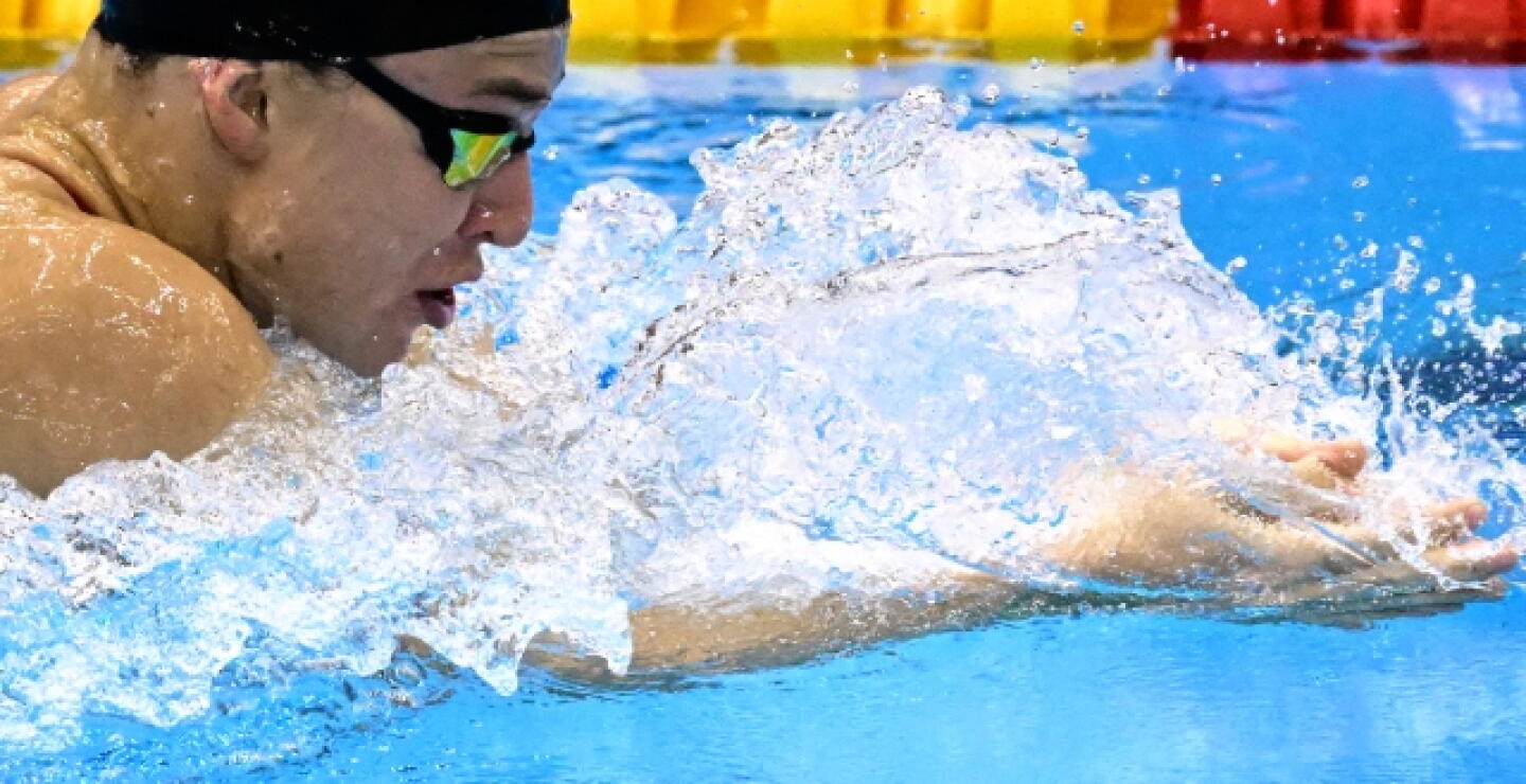 Nadadora durante prueba del Mundial de natación de Fukuoka 2023