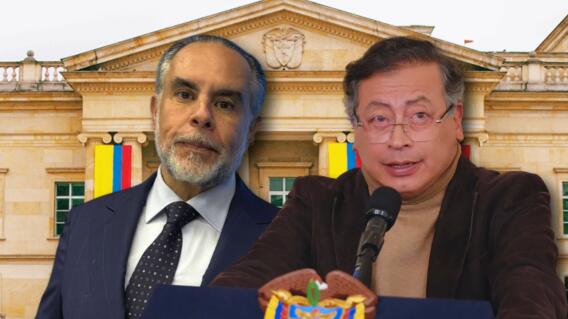 Presidente Gustavo Petro junto al ministro del Interior Armando Benedetti.