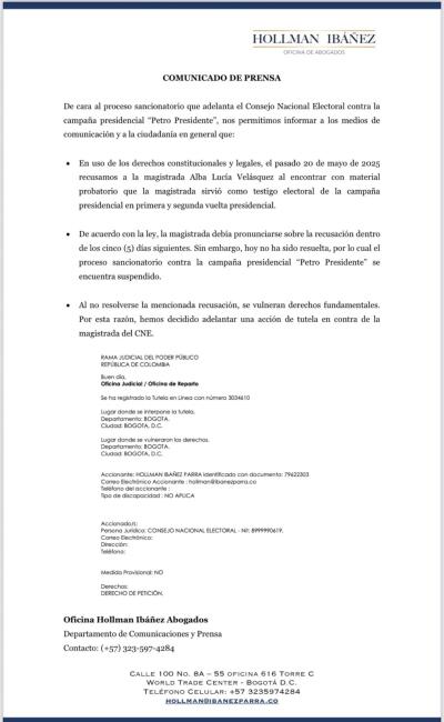 Radican tutela al CNE por parálisis en investigación contra la campaña Petro Presidente Radican tutela al CNE por parálisis en investigación contra la campaña Petro Presidente