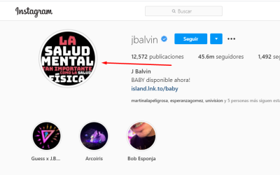 J Balvin perfil de Instagram