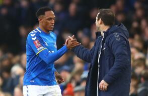 Yerry Mina ha tenido poca acción con Everton en la actual temporada debido a lesiones.
