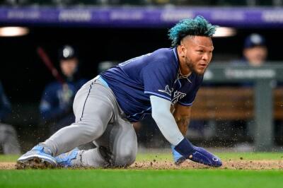 Harold Ramírez, beisbolista colombiano, en partido de Tampa Bay Rays, en la MLB Harold Ramírez, beisbolista colombiano, en partido de Tampa Bay Rays, en la MLB