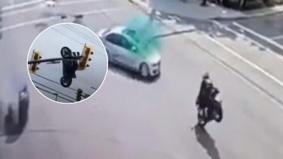 Accidente de moto quedó registrada en video