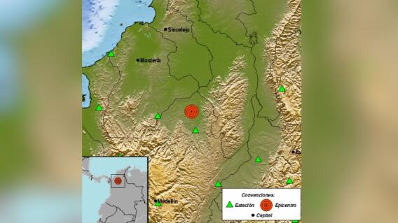 Temblor en Colombia del sábado 11 de mayo con epicentro en Antioquia Temblor en Colombia del sábado 11 de mayo con epicentro en Antioquia