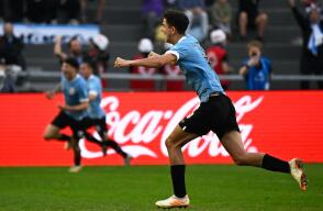 Uruguay celebra su gol contra Israel Uruguay celebra su gol contra Israel