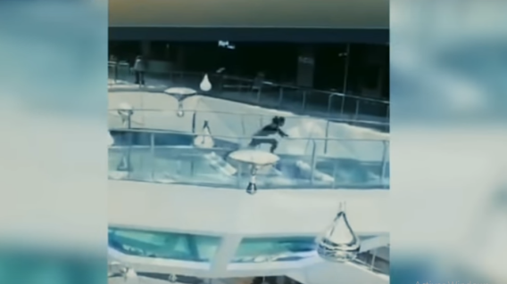 317902_Blu Radio / Caída de mujer a tanque de tiburones. Foto: Tomada de video