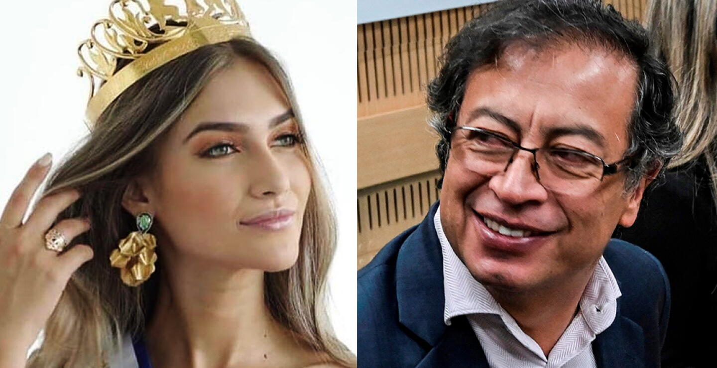 348326_Gustavo Petro y María Fernanda Aristizábal, señorita Colombia // Fotos: Fotos: Twitter @Mfaristizabalu - AFP