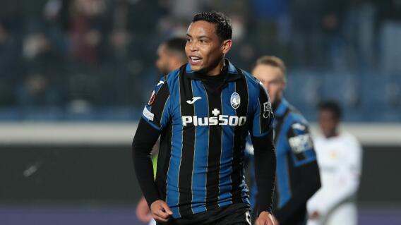 Celebración de Luis Muriel, en Atalanta vs. Bayer Leverkusen Celebración de Luis Muriel, en Atalanta vs. Bayer Leverkusen