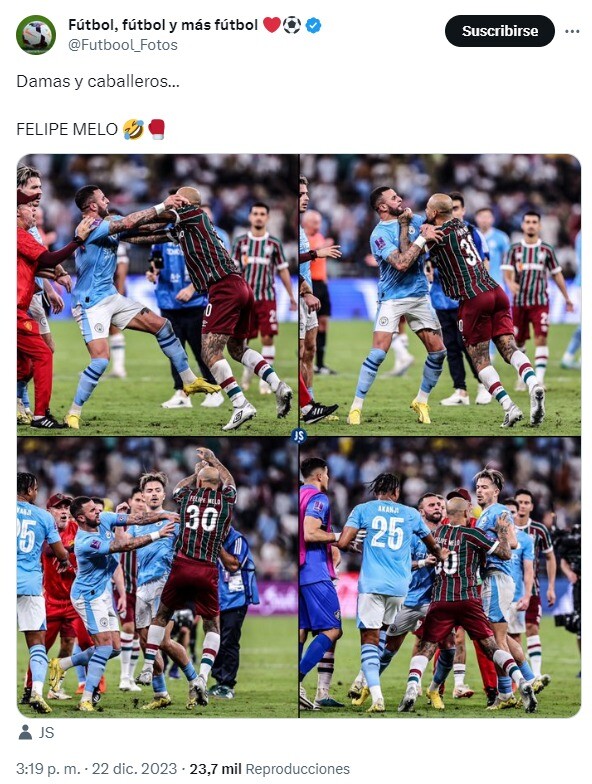 Felipe Melo casi se va a los puños con Kyle Walker luego de perder la final del Mundial de Clubes Felipe Melo casi se va a los puños con Kyle Walker luego de perder la final del Mundial de Clubes
