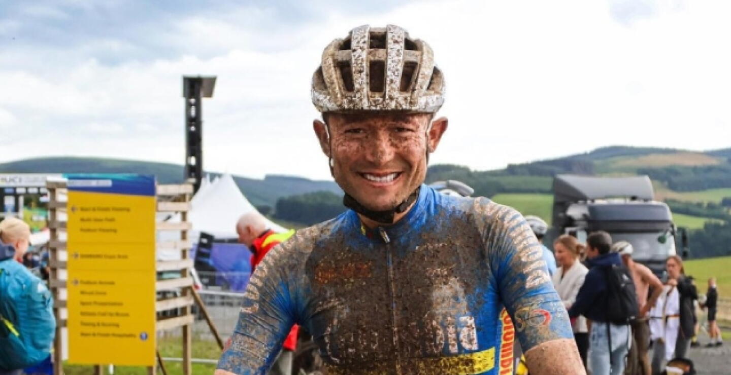 Leonardo Páez durante Mundial de Ciclismo de Glasgow 2023