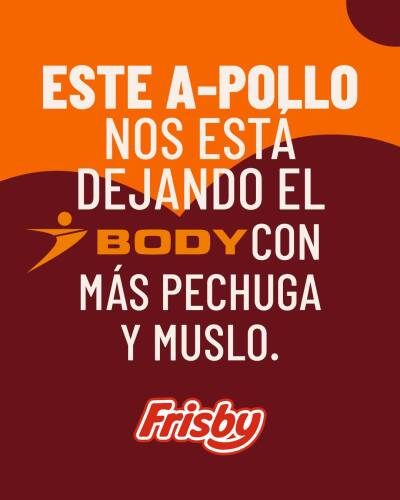 Pieza de Frisby dando gracias a marcas colombianas como BodyTech. Pieza de Frisby dando gracias a marcas colombianas como BodyTech.