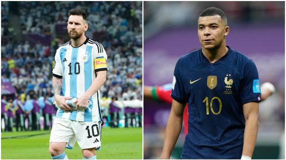 Argentina y Francia jugaron la final del Mundial de Qatar 2022. En la foto, Lionel Messi, figura de la 'albiceleste', y Kylian Mbappé, crack 'bleu'.