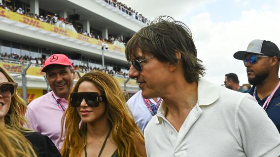 Shakira y Tom Cruise en el Gran Premio de Miami de la Fórmula 1. Foto: AFP Shakira y Tom Cruise en el Gran Premio de Miami de la Fórmula 1. Foto: AFP