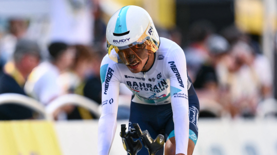 Santiago Buitrago, ciclista colombiano del Bahrain Victorious, en la contrarreloj por equipos de la Vuelta a España Santiago Buitrago, ciclista colombiano del Bahrain Victorious, en la contrarreloj por equipos de la Vuelta a España