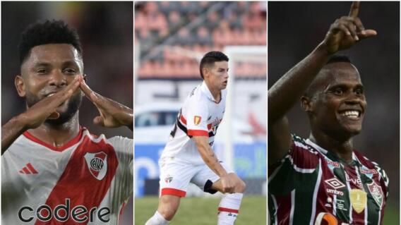 James Rodríguez, Jhon Arias y Miguel Ángel Borja, son algunos de los colombianos que estarán en Libertadores.