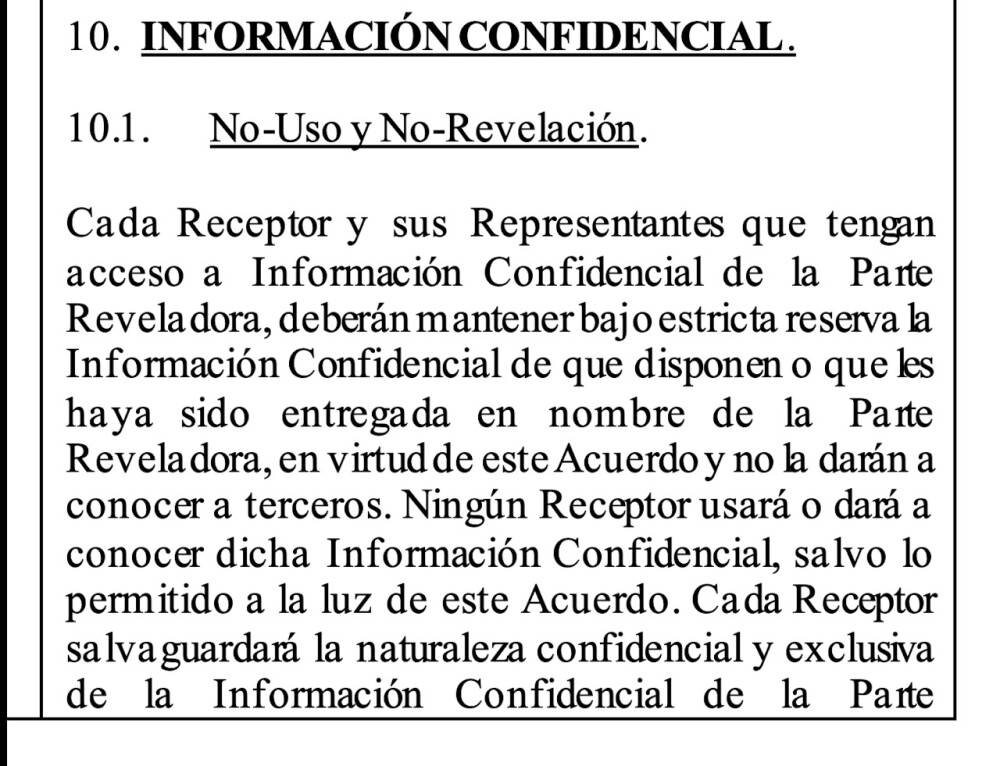 Contrato de confidencialidad