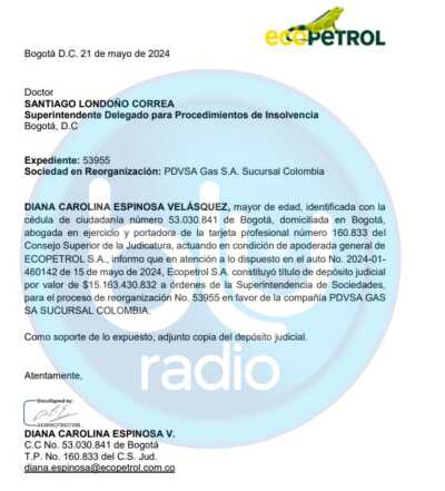 Pago de Ecopetrol a PDVSA Pago de Ecopetrol a PDVSA