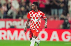 Yaser Asprilla, jugador del Girona de España. Yaser Asprilla, jugador del Girona de España.