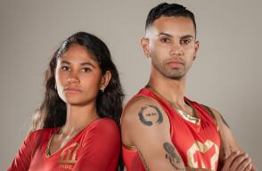 Olímpico y Karen reaccionan a la llegada del deportista al Desafío.