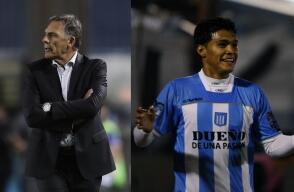 Teófilo Gutiérrez en su paso por Racing siendo dirigido por Miguel Ángel Russo.