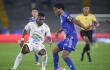 Acción de juego entre Millonarios y Once Caldas por la fecha 13 de la Liga II-2026.