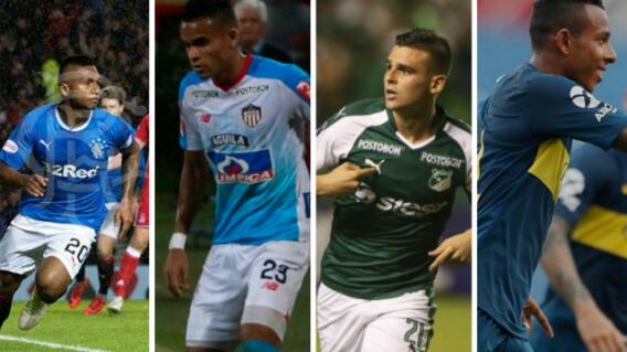 287349_Alfredo Morelos, Luis Díaz, Nicolás Bendetti y Sebastián Villa 287349_Alfredo Morelos, Luis Díaz, Nicolás Bendetti y Sebastián Villa