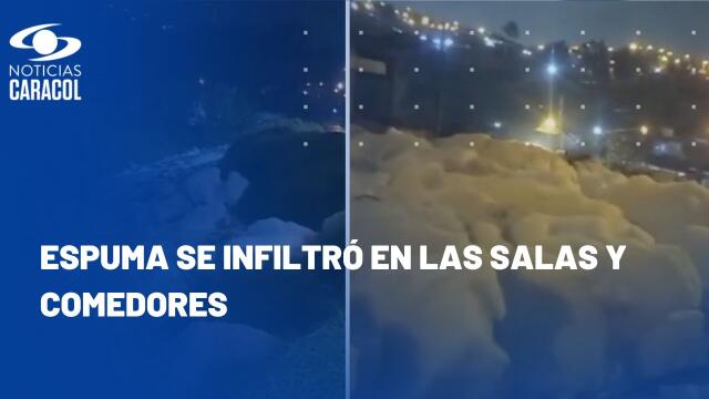 Espuma tóxica y maloliente volvió a invadir casas en Soacha Espuma tóxica y maloliente volvió a invadir casas en Soacha